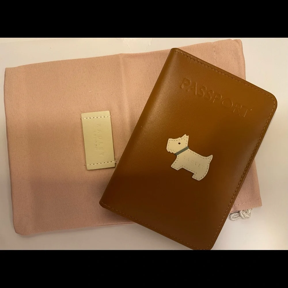 New Radley London Leather Passport Cover - DOG LOVERS